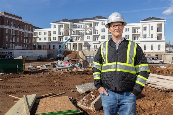 CIP Finishes President Paul Milde at the William Square construction site in Downtown Fredericksburg.