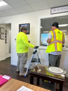 CIP Finishes installing blinds at the Chamber of Commerce