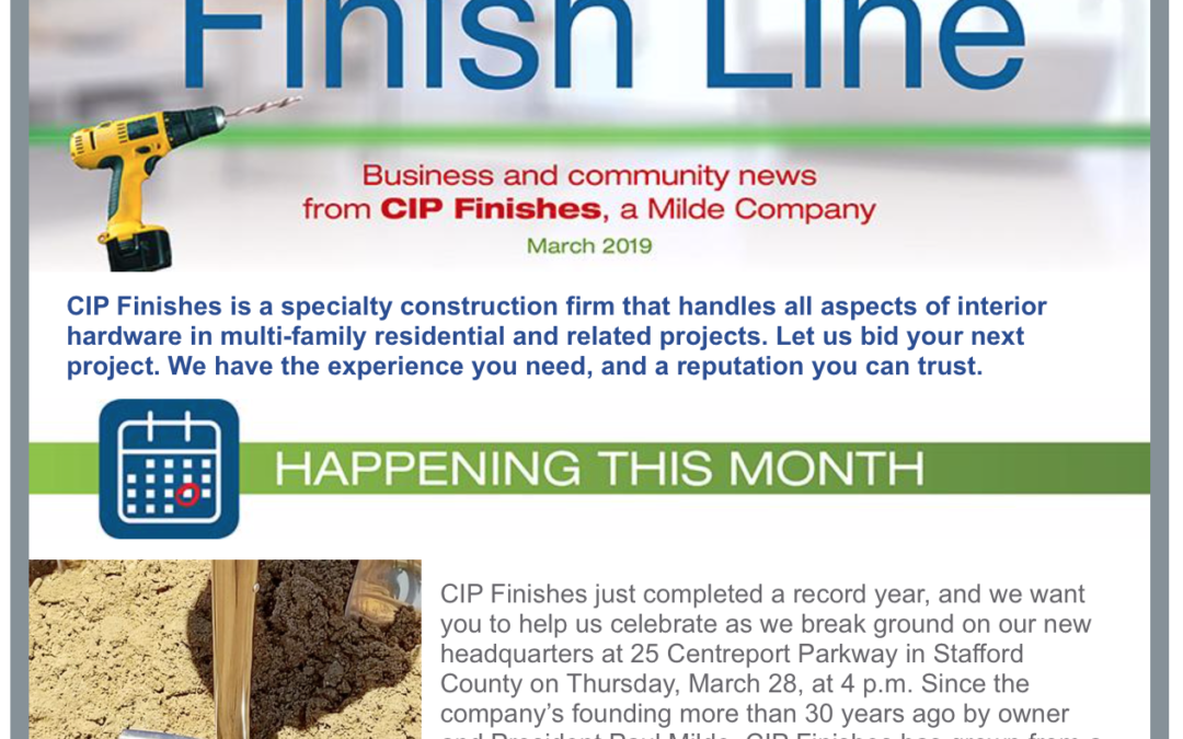 The Finish Line brings CIP Finishes news to your inbox