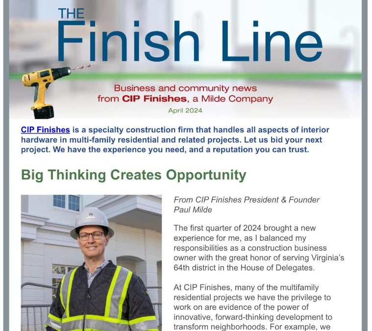Read the April edition of The Finish Line